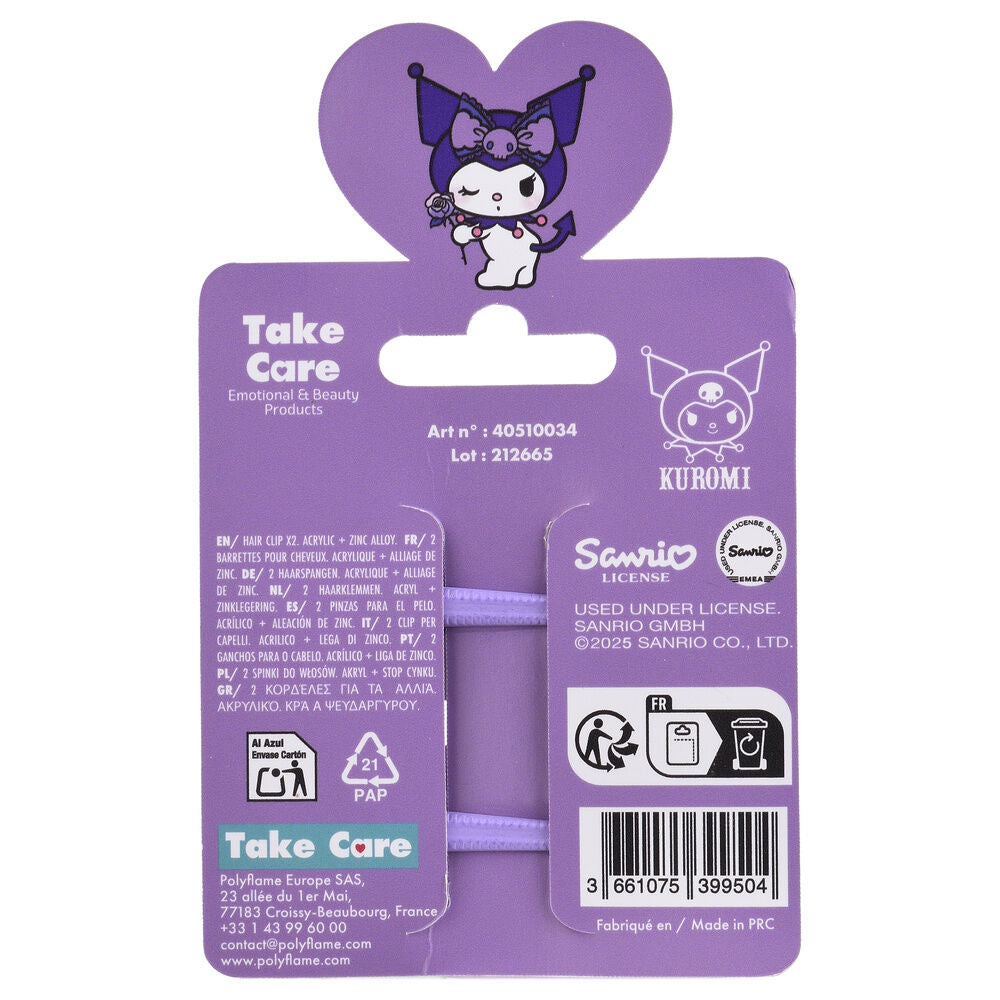 Hello Kitty Kuromi pack 2 hair clips