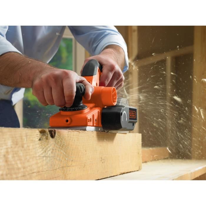 BLACK+DECKER 750W corded planer - 12-position speed (Delivered in box + Parallel guide + Collector bag) - KW750K-QS
