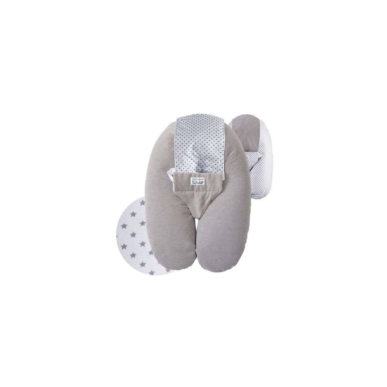 TINEO Multirelax - Evolutionary Maternity Cushion - Sponge - Gray and Polka Dots