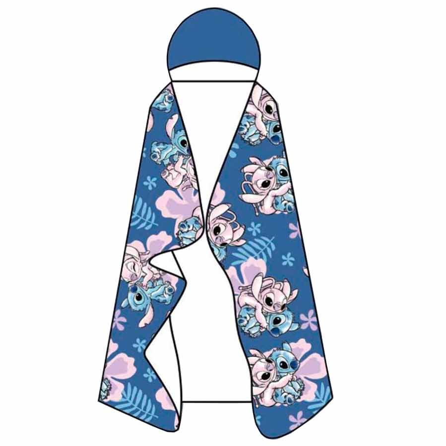Disney Stitch & Angel Coral hooded blanket 120x150cm