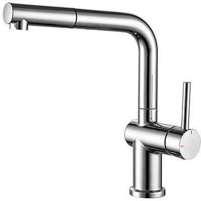 Edouard Rousseau - SQUARE Sink Mixer - Pull-out Spray - Chrome
