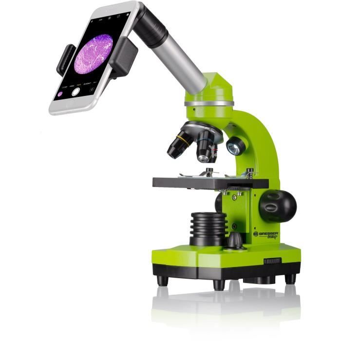 BIOLUX SEL - BRESSER JUNIOR student microscope - 40x-1600x magnification - experiment kit - green