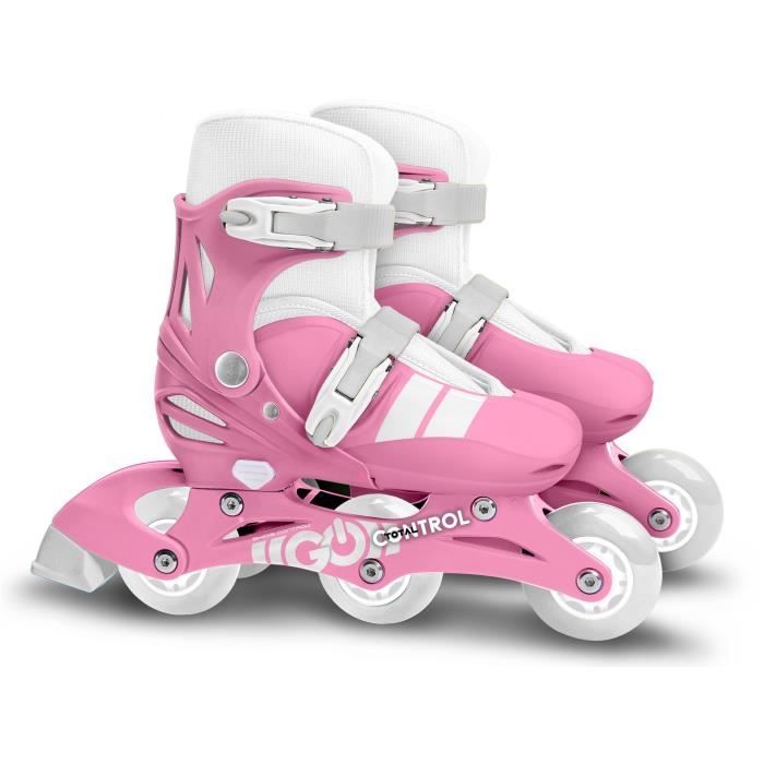 2-in-1 Inline Skates - STAMP - SKIDS CONTROL - 3 Wheels - Size 27-30 - Pink