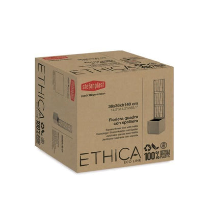 STEFANPLAST - Deluxe flower box - square with mesh stone gray - 43x43xh142cm