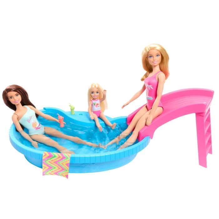 Barbie Doll and Accessories - Blonde Doll Set with Dream Pool HRJ74