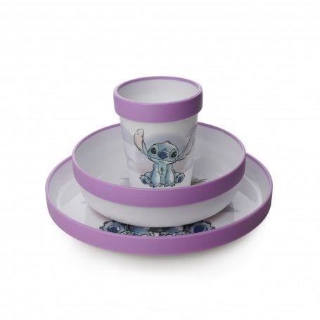 LILO and STITCH 3-PIECE MEAL SET: NON-SLIP CUP + BOWL + PLATE