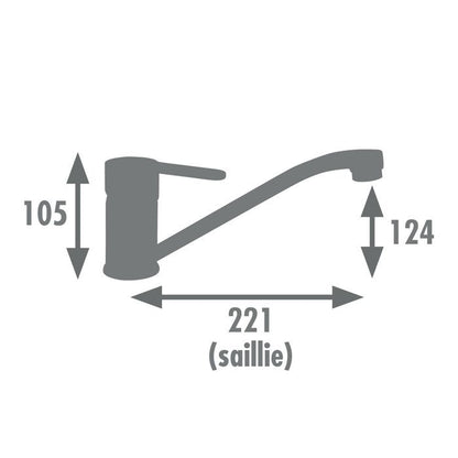 Kitchen mixer tap - EDOUARD ROUSSEAU - BORN NF - Stainless steel