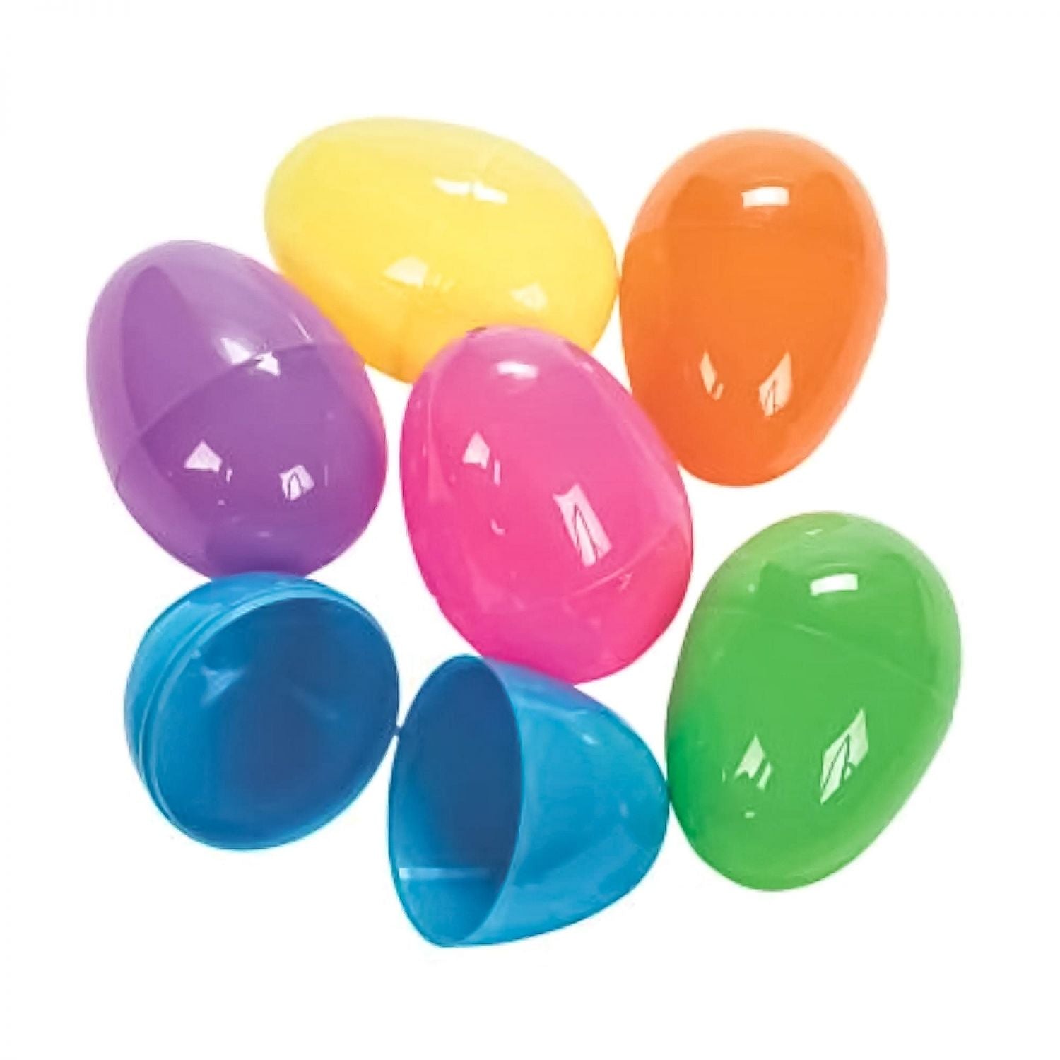 Solid Color 3 Inch Plastic Easter Eggs | Pack of 8