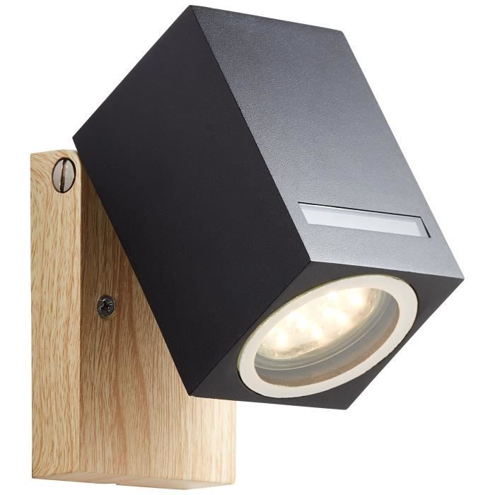 BRILLIANT - GALENI Outdoor wall light - black/natural color - metal/glass GU10 1x20W