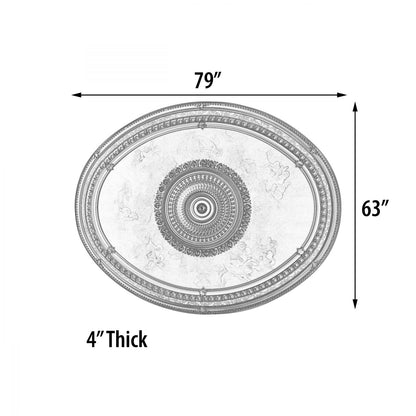 Classical Large Oval Chandelier Ceiling Medallion 79 inches