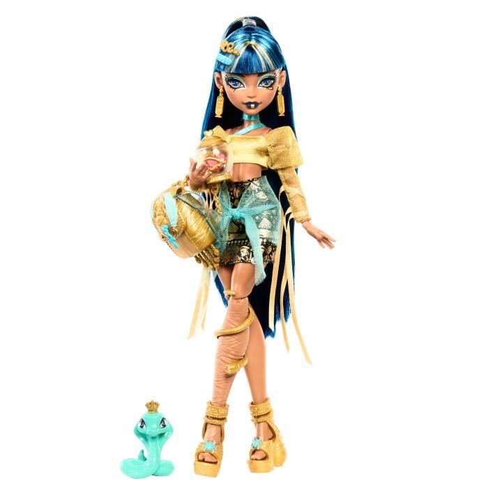 Monster High-Cleo de Nile-Doll with Animal and Accessories HXH74
