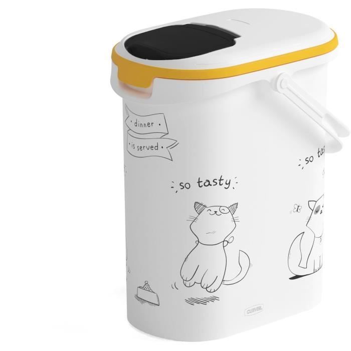 CURVER Food container Le Diner is served - 4 kg - 10 L - White and black - For cat
