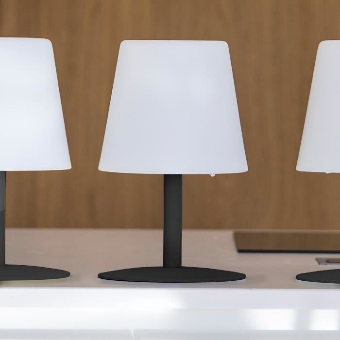 LUMISKY Cordless Standy Mini Rock LED table lamp - H 25 cm - Gray and white