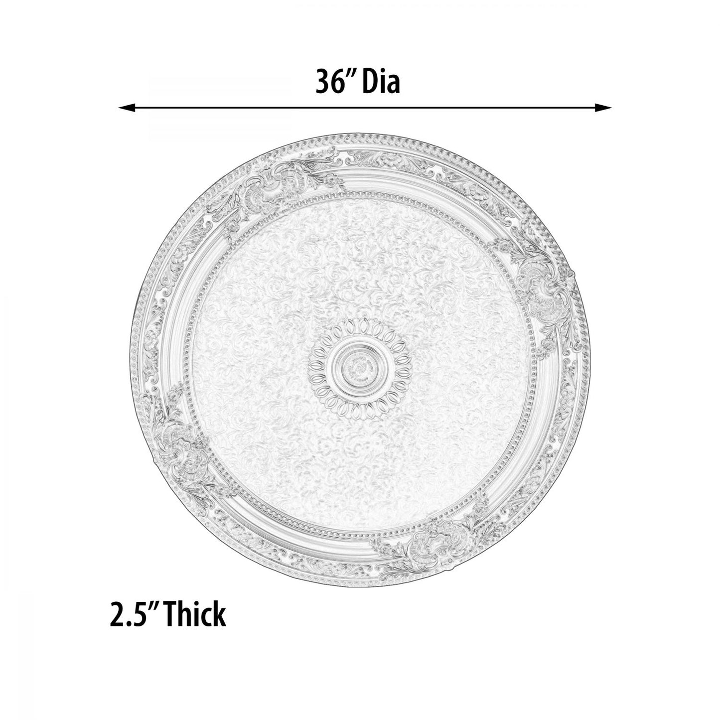 Golden Round Chandelier Ceiling Medallion 36in