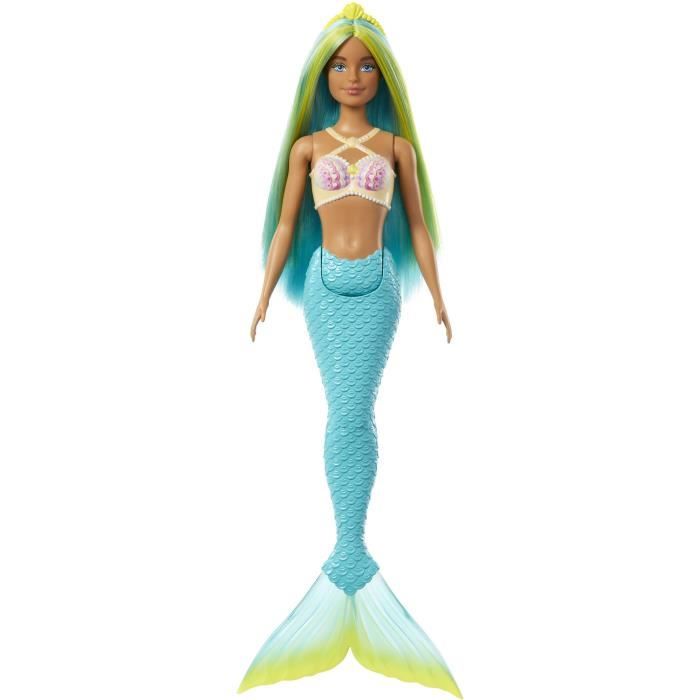 Barbie Mermaid Dolls with Colorful Hair and Fin and Headband HRR03