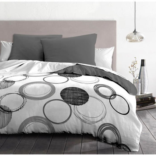 Darace microfibre duvet set - 1 duvet cover 220 x 240 cm + 2 pillowcases 63 x 63 cm - light gray