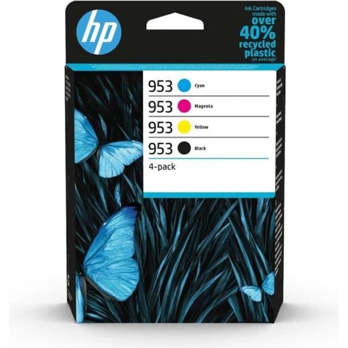 HP 953 pack of 4 original ink cartridges, black / cyan / magenta / yellow (6ZC69AE) for HP OfficeJet Pro 7700/8200/8700
