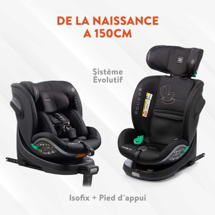Car seat - BABYAUTO - SCUDDA GREY DOBBY - From birth to 12 years - 0-36 kg - I-Size - ISOFIX - 360° swivel - ECE R129