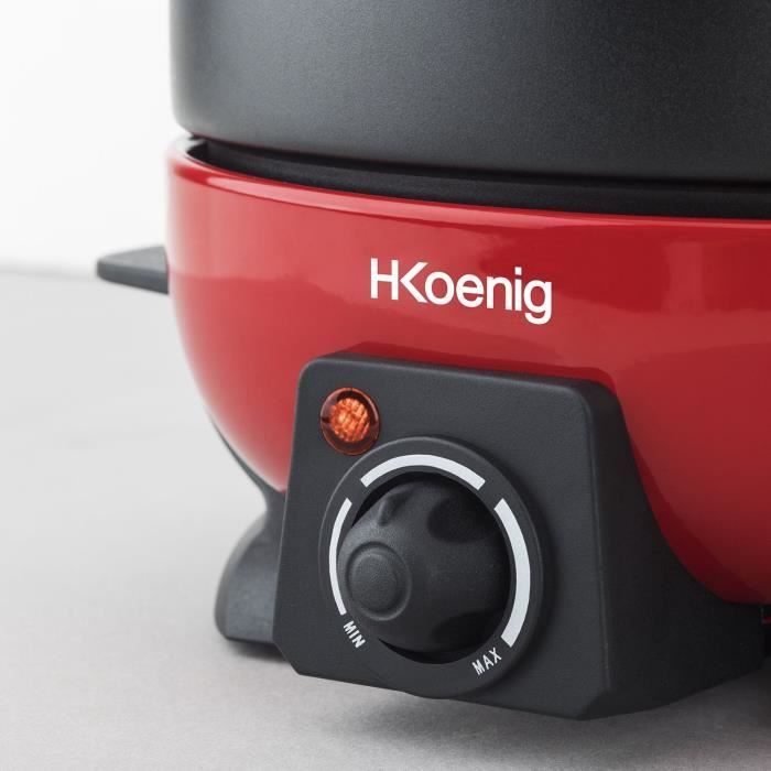 Hkoenig alp1800 - Red and black electric fondue device