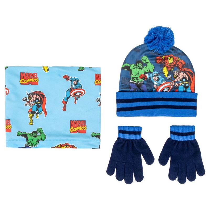 Marvel Avengers winter set snood hat gloves