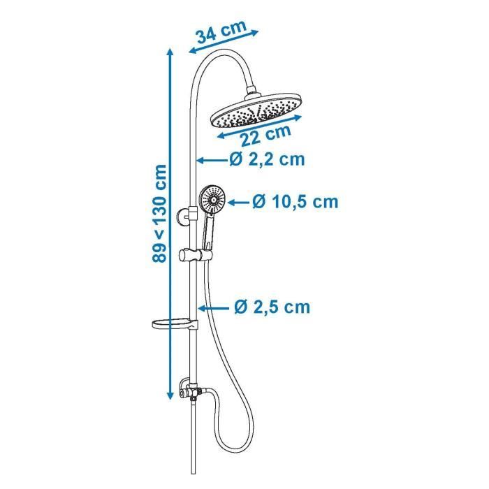 Rousseau shower column without space tap 2