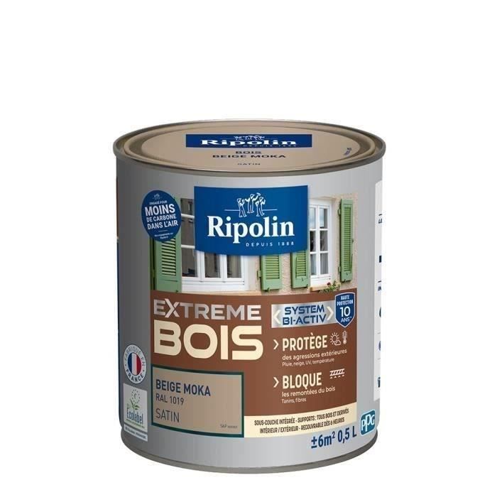 RIPOLIN Satin Wood Paint High Protection 10 years which Protects and Magnifies your Wood - Mocha Beige