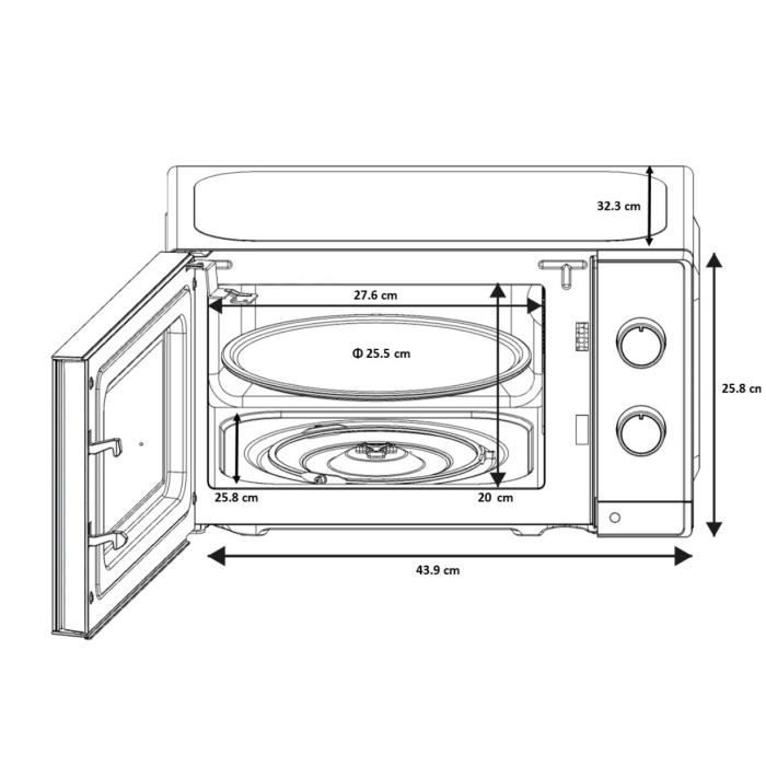 Microwave - OCEANIC - OCEAMO20W12 - 20L - white - Single function