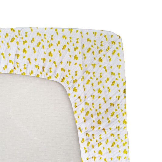 Children's Jersey Fitted Sheet with Savannah Print, Yellow, 70x140 cm