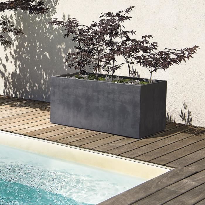 Muret Planter - DEROMA - Millennium R - Anthracite - With water reserve - 79 cm