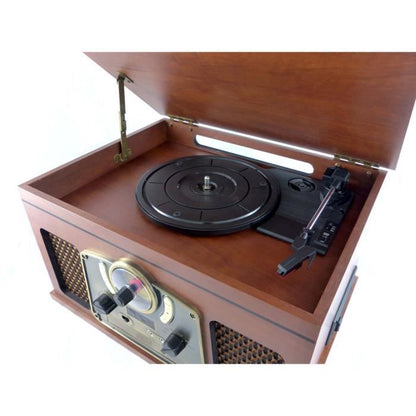 INOVALLEY RETRO10E-BTH-N - Retro Hi-Fi system - Bluetooth connectivity, USB, Vinyls, CD, K7 audio, FM Radio, Aux-In - Aged wood