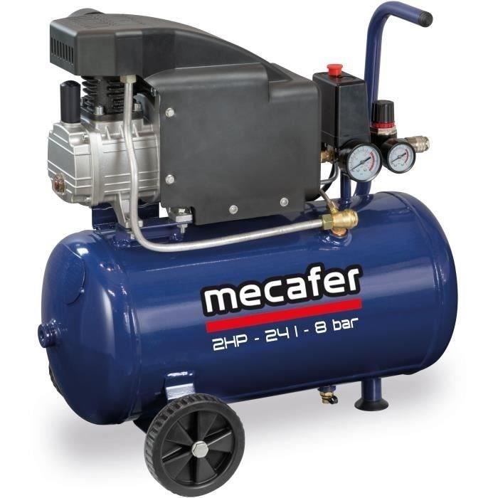 Compressor - MECAFER - 425793 - Blue - 24 L - 2HP - 8 bar