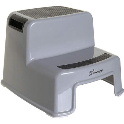 Step stool - DREAMBABY - 2 Up - Non-slip and textured - Up to 80 kg for children and adults - Grey and Black