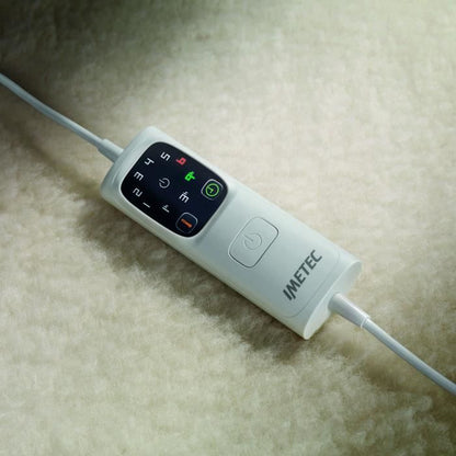 Heated Mattress Topper - Imetec - 1 Place 100% Wool and Merino, 150 x 80 cm - Rapid Heating - 6 Temperatures - Constant Temperature