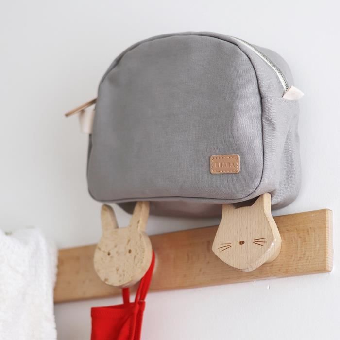 BEABA, pearl gray canvas baby toiletry bag