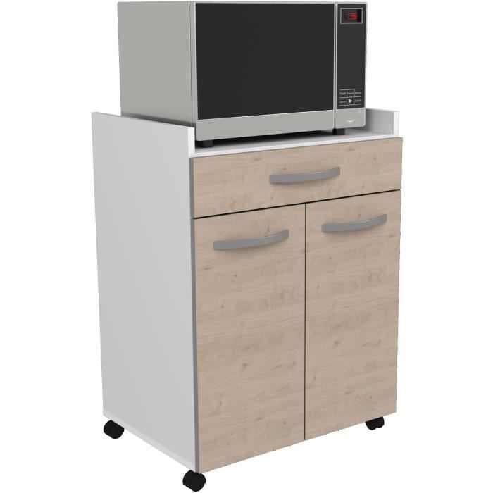 Oslo served 60 cm - 1 drawer and 1 door - L 60 x D 44 x H 81 cm - Chene color