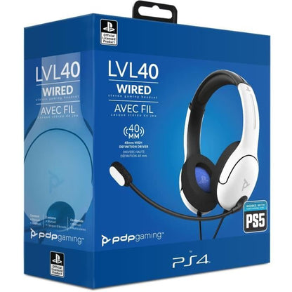 PDP - LVL40 Wired Gaming Headset for PS4 and PS5 - White