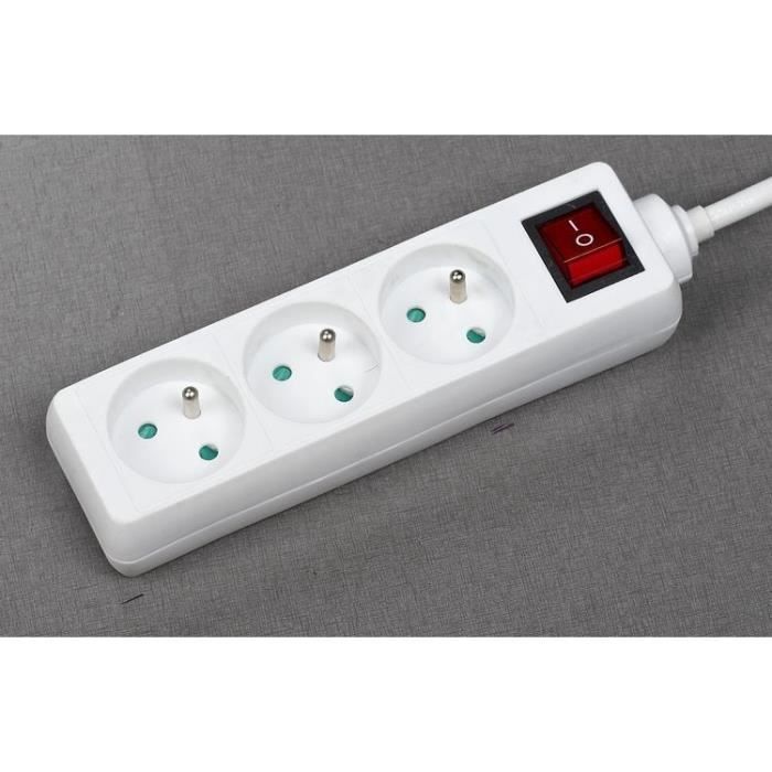 Household unit - GAO - 3 2P+T sockets - With switch, NF compliant