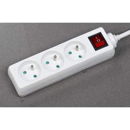 Household unit - GAO - 3 2P+T sockets - With switch, NF compliant