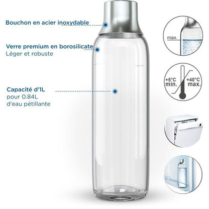 Pack of 2 BRITA glass bottles - sodaTRIO - 1L