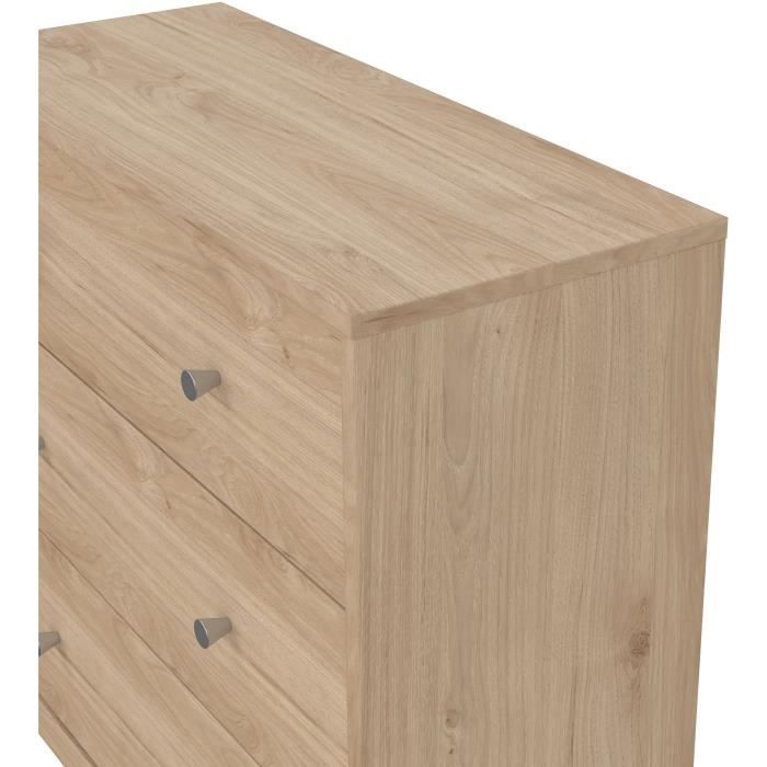 OREGON 3-Drawer Chest of Drawers - Oak Decor - L 72 x D 30 x H 68 cm