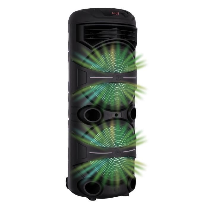 Karaoke speaker - INOVALLEY - Luminous - 1000 Watts - Bluetooth V5.0 - Battery life 2 to 3 hours - Wireless microphone included