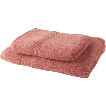 TODAY Set of 1 Bath Sheet 100% cotton 70x30 cm + 1 Bath Towel 50x100 cm - Terracotta
