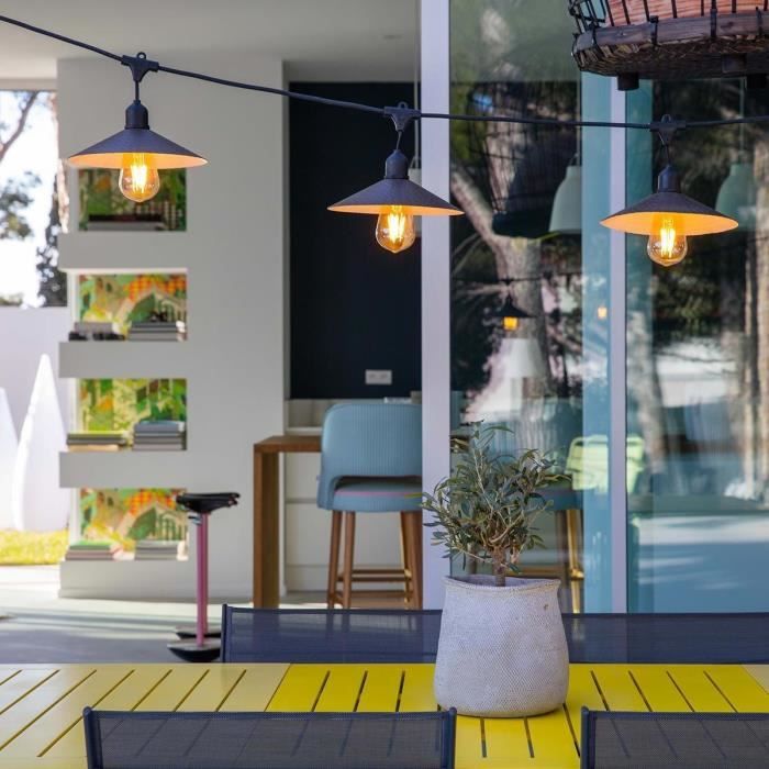 Outdoor solar light garland - LUMISKY - VINTY LIGHT SOLAR - 6 m - 10 filament bulbs - warm white LED