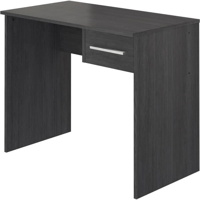 Small drawer desk - Ash gray melamine - 90 x 50 x 74 cm