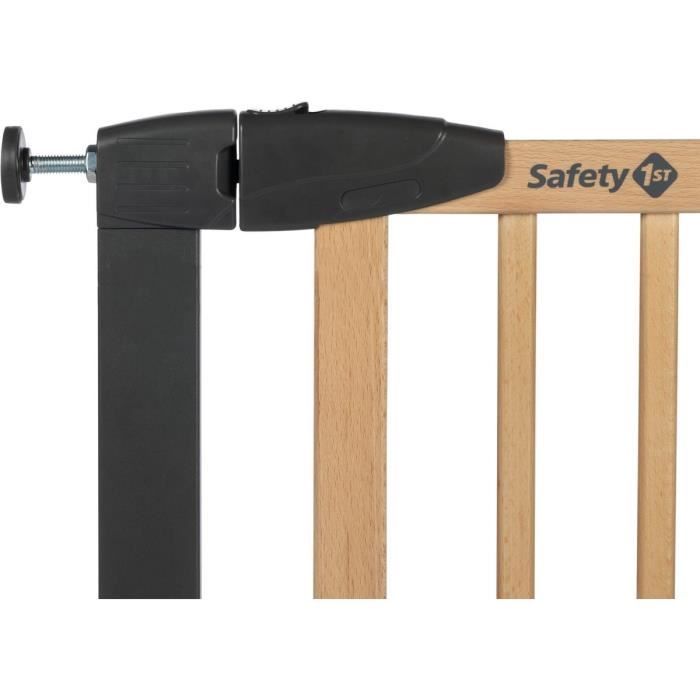 SAFETY 1ST SIMPLY CLOSE WOOD & META, Pressure, 73-80 cm (Max. 94cm), no screws or drilling, One-Handed Opening, Wood and Graphite
