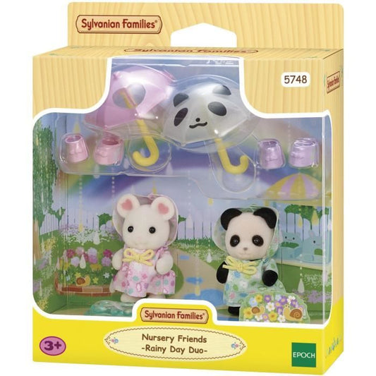Action Figures - SYLVANIAN FAMILIES - Rainsuit Babies Duo - Panda and Marshmallow Mouse