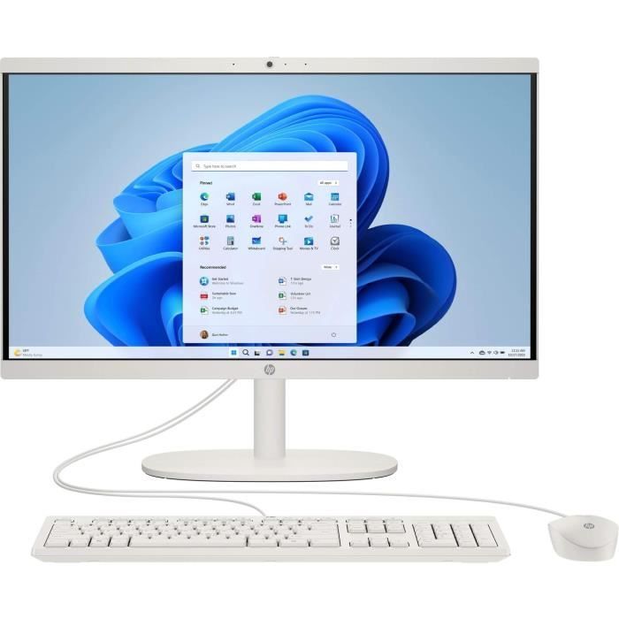 HP 22-dg0000nf All-in-One PC - 21.5 FHD - Intel N100 - 8GB RAM - 256GB Storage - Windows 11 - Wired Keyboard & Mouse