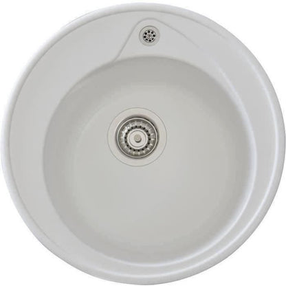 STRADOUR Sink built in RONDA, in SMC WHITE UNI - 17, 1 bowl, dim. Ø 49 cm, manual emptying