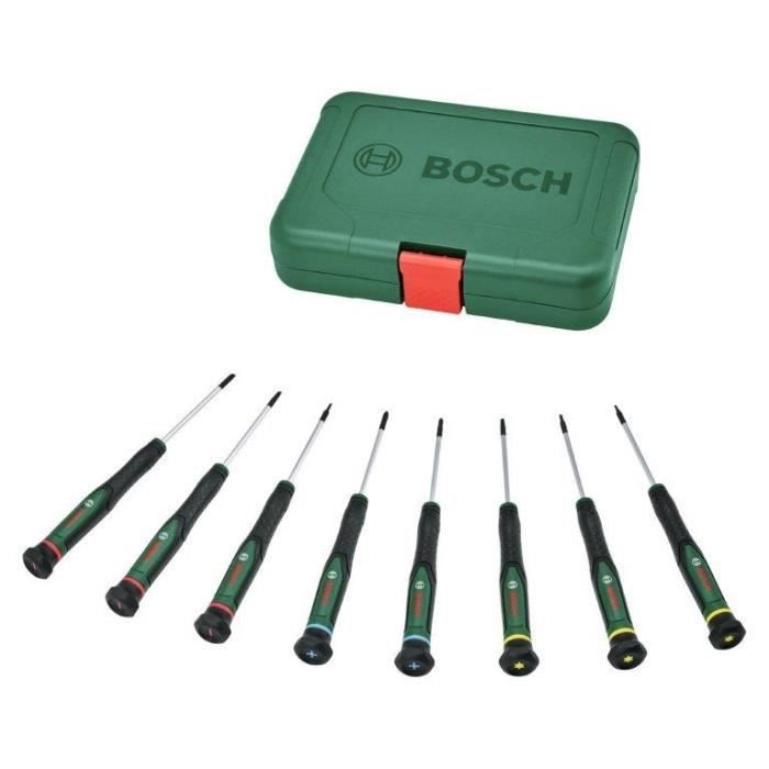 Bosch 8-piece screwdriver set (for DIY/modeling/crafts, precise and magnetic bits PH/TX/HEX/Slotted)