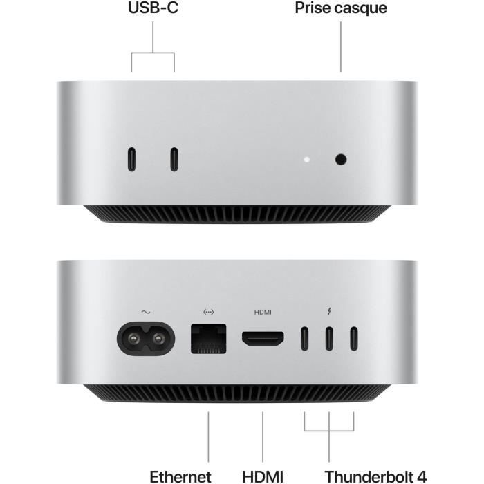 Apple - Mac mini (2024) Apple M4 chip - 24GB RAM - 512GB SSD storage - 10-core CPU 10-core GPU - Silver